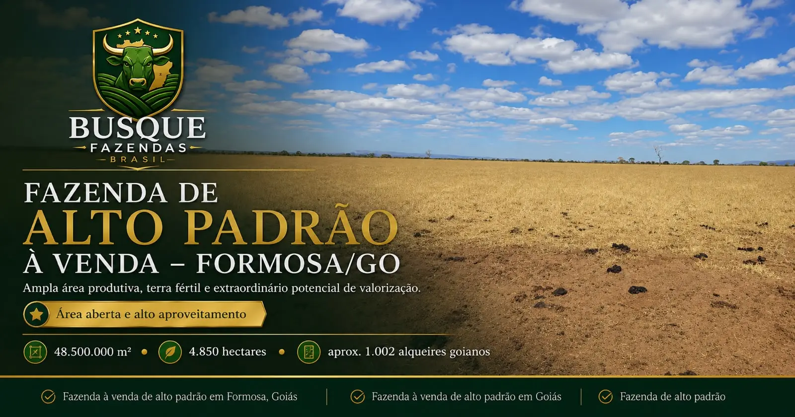 Área plana com potencial agrícola